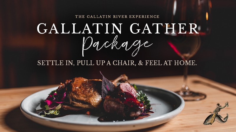 Gallatin River dining package with wine and meal